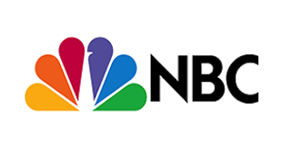NBC logo with colors and the text in black on white background